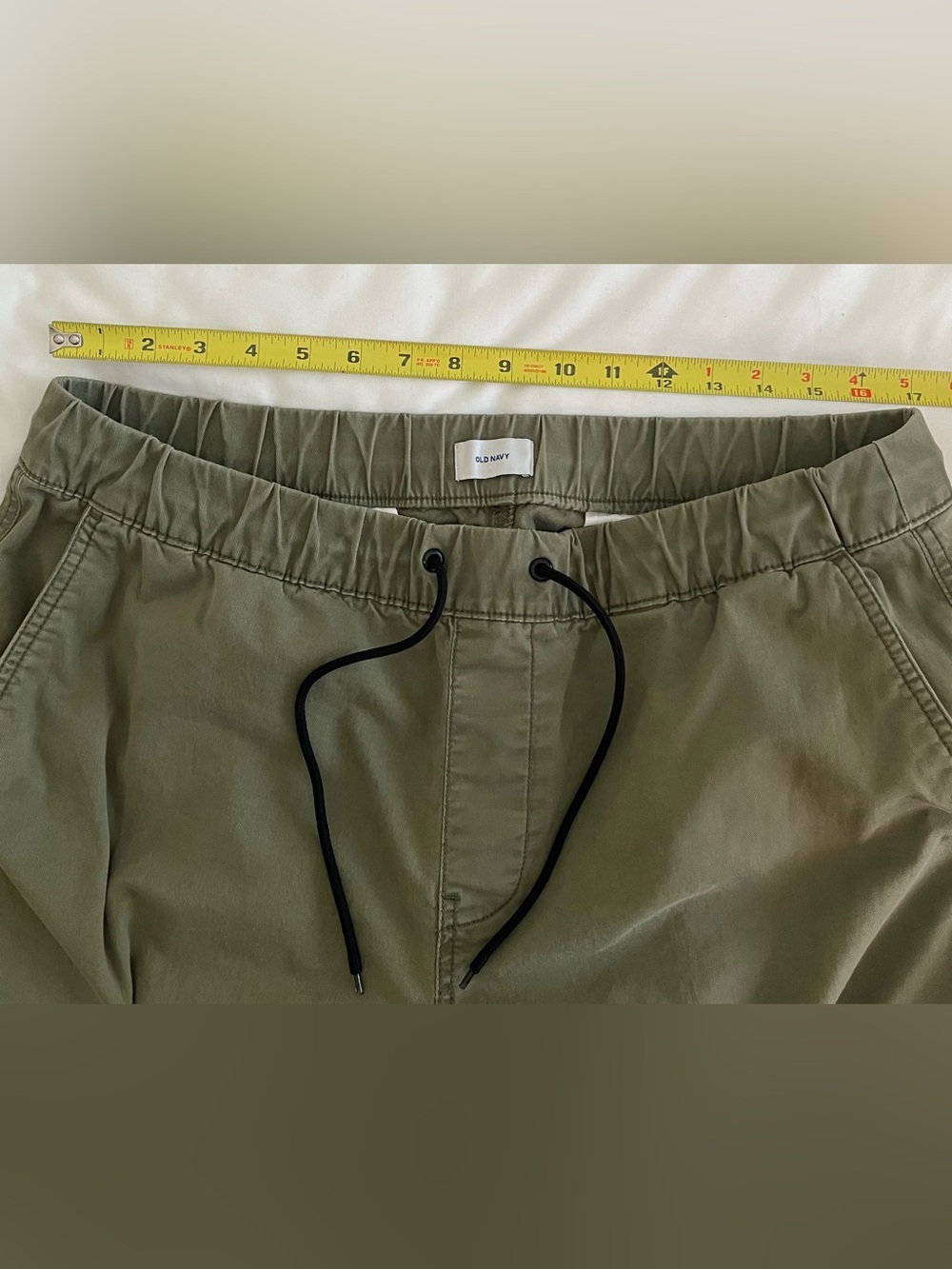 Old Navy Men's Olive Cargo Jogger Pants with Drawstring - Picture 9 of 11